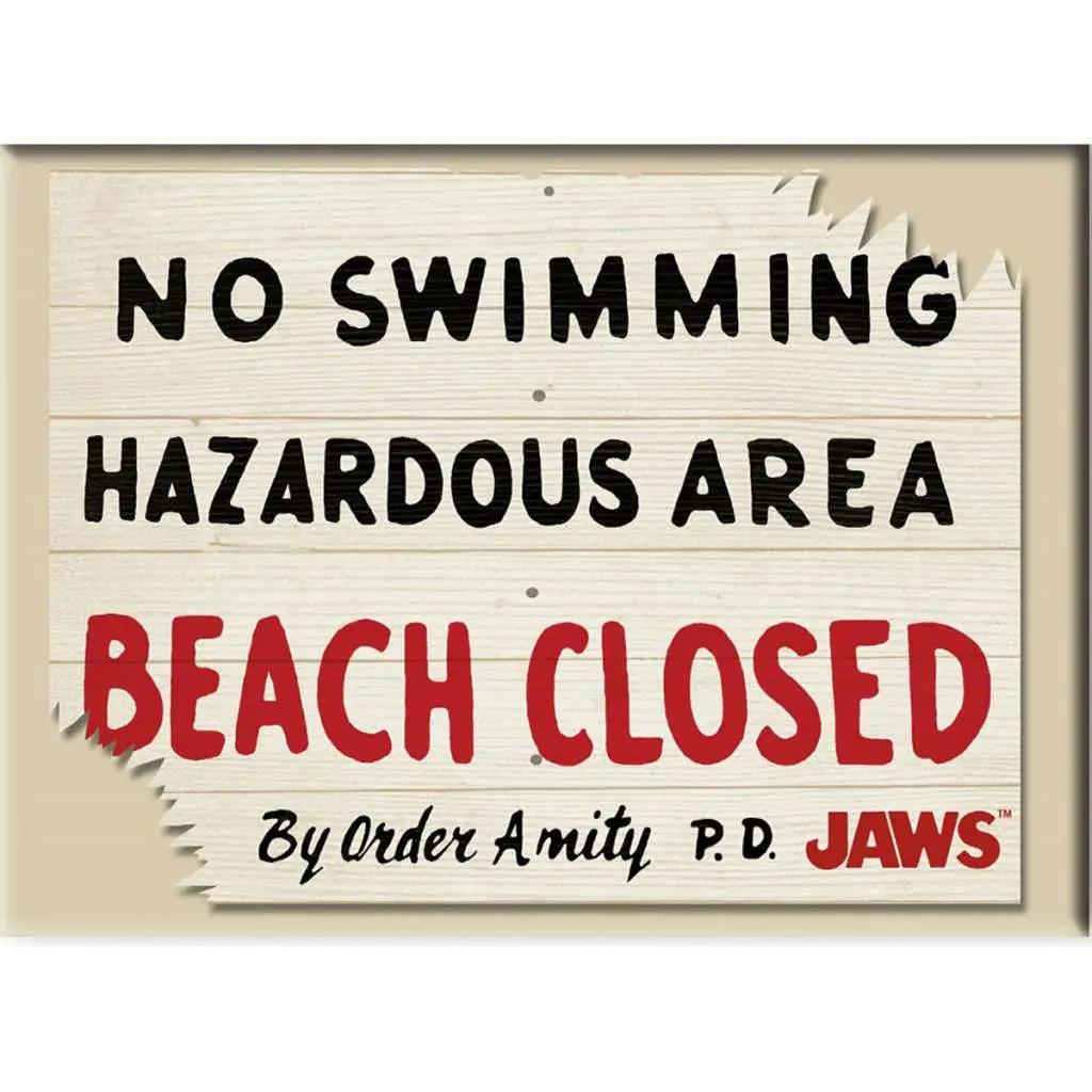 Figurine jaws beach closed flat magnet